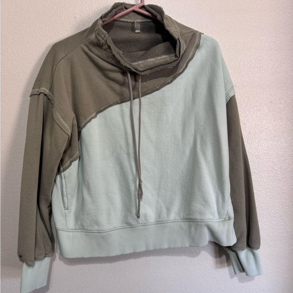 FP Movement by Free People Two-Tone Jacket in Olive and light blue